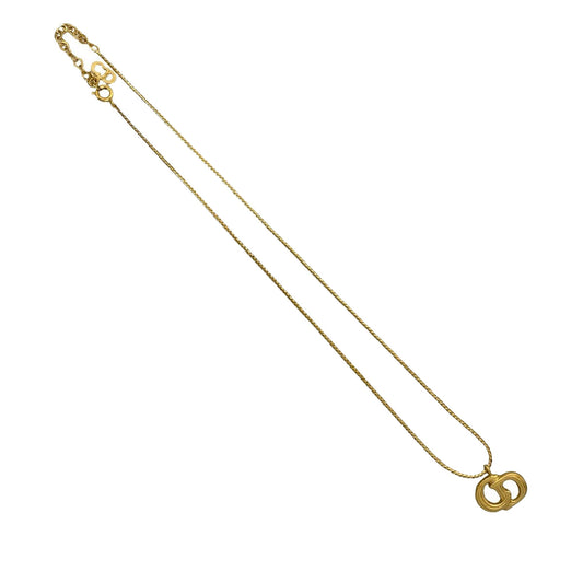 Gold Dior Gold Plated CD Logo Pendant Necklace