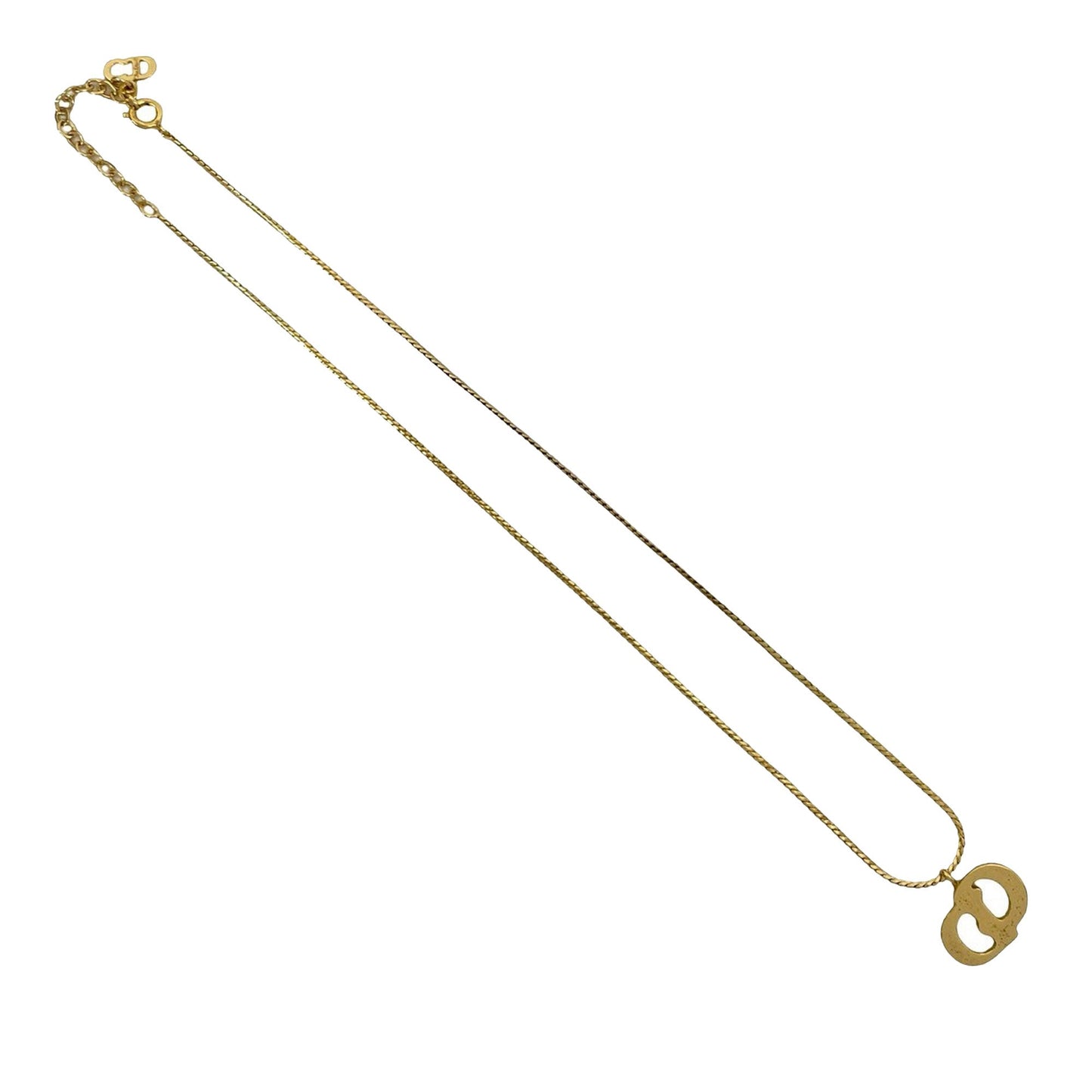 Gold Dior Gold Plated CD Logo Pendant Necklace