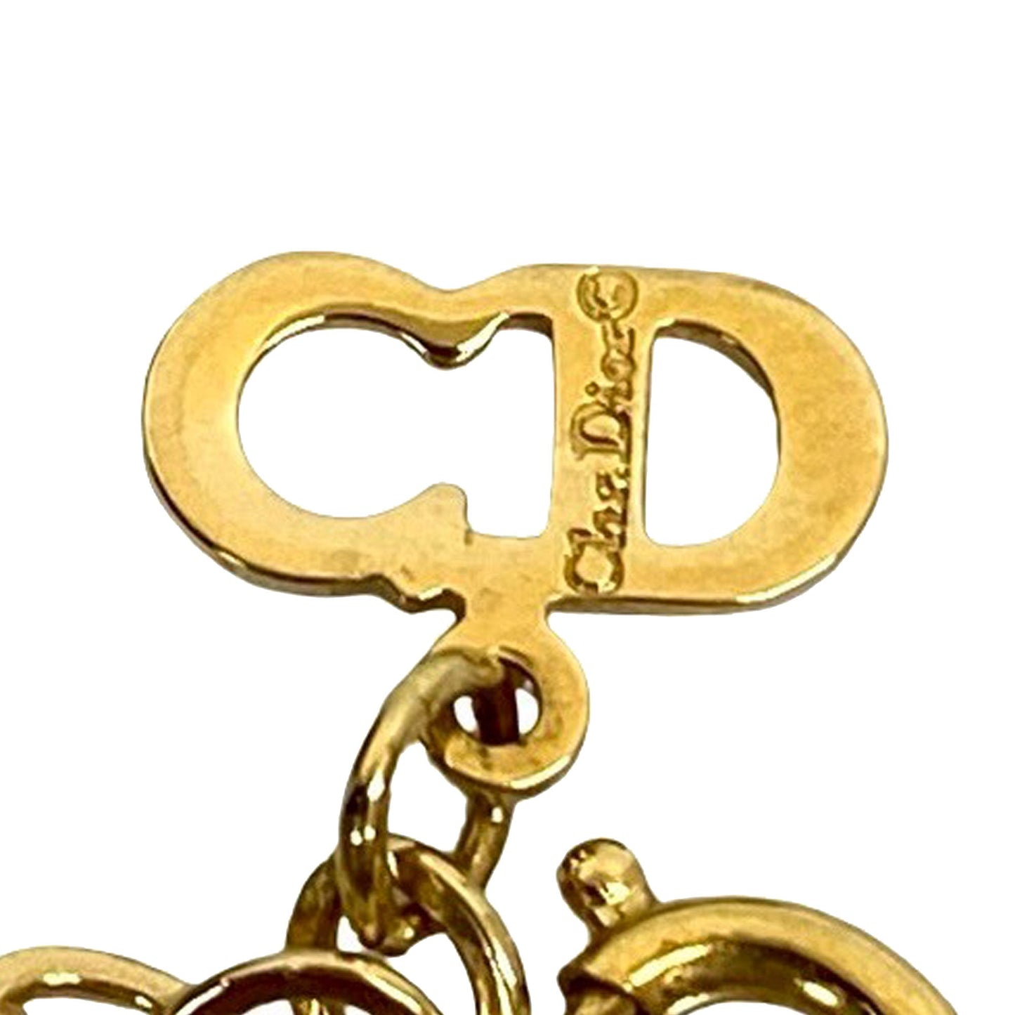 Gold Dior Gold Plated CD Logo Pendant Necklace
