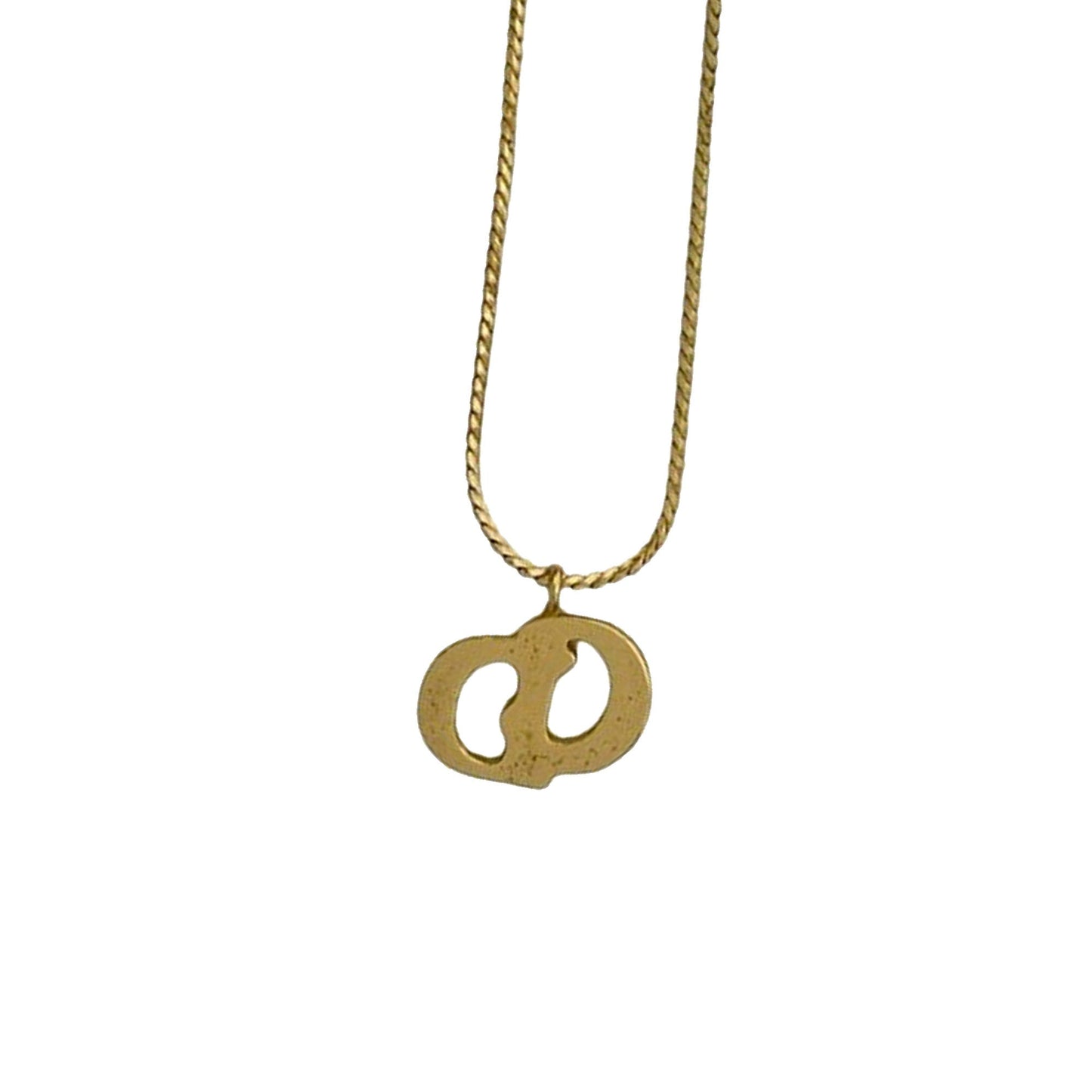 Gold Dior Gold Plated CD Logo Pendant Necklace