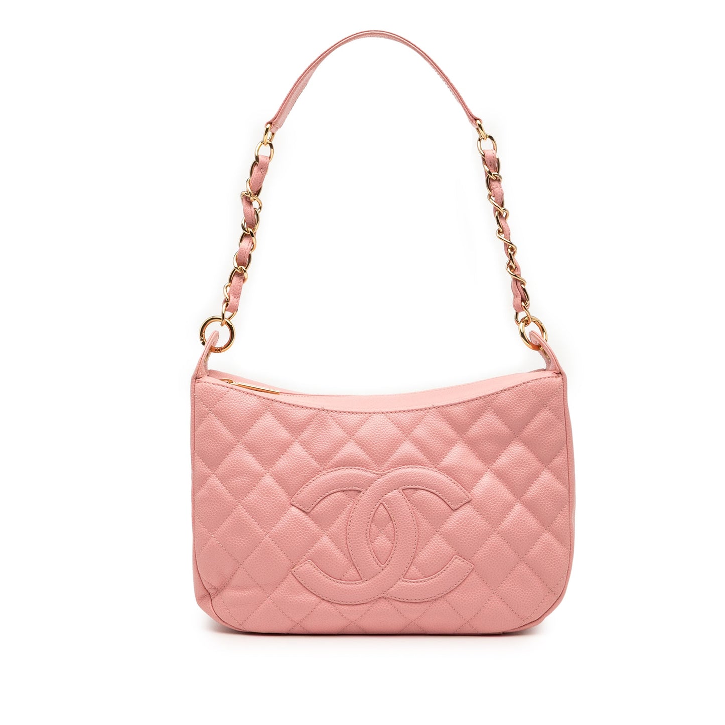 Pink Chanel Quilted Caviar Timeless Shoulder Bag