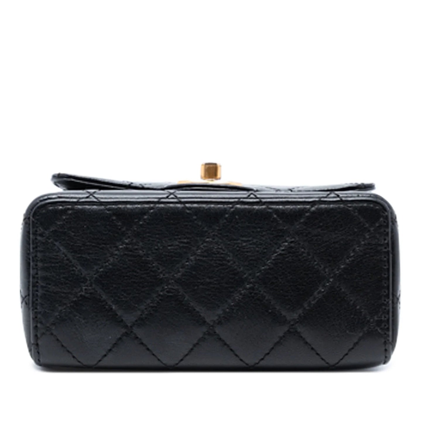 Black Chanel Mini Square Classic Goatskin Single Flap Crossbody Bag
