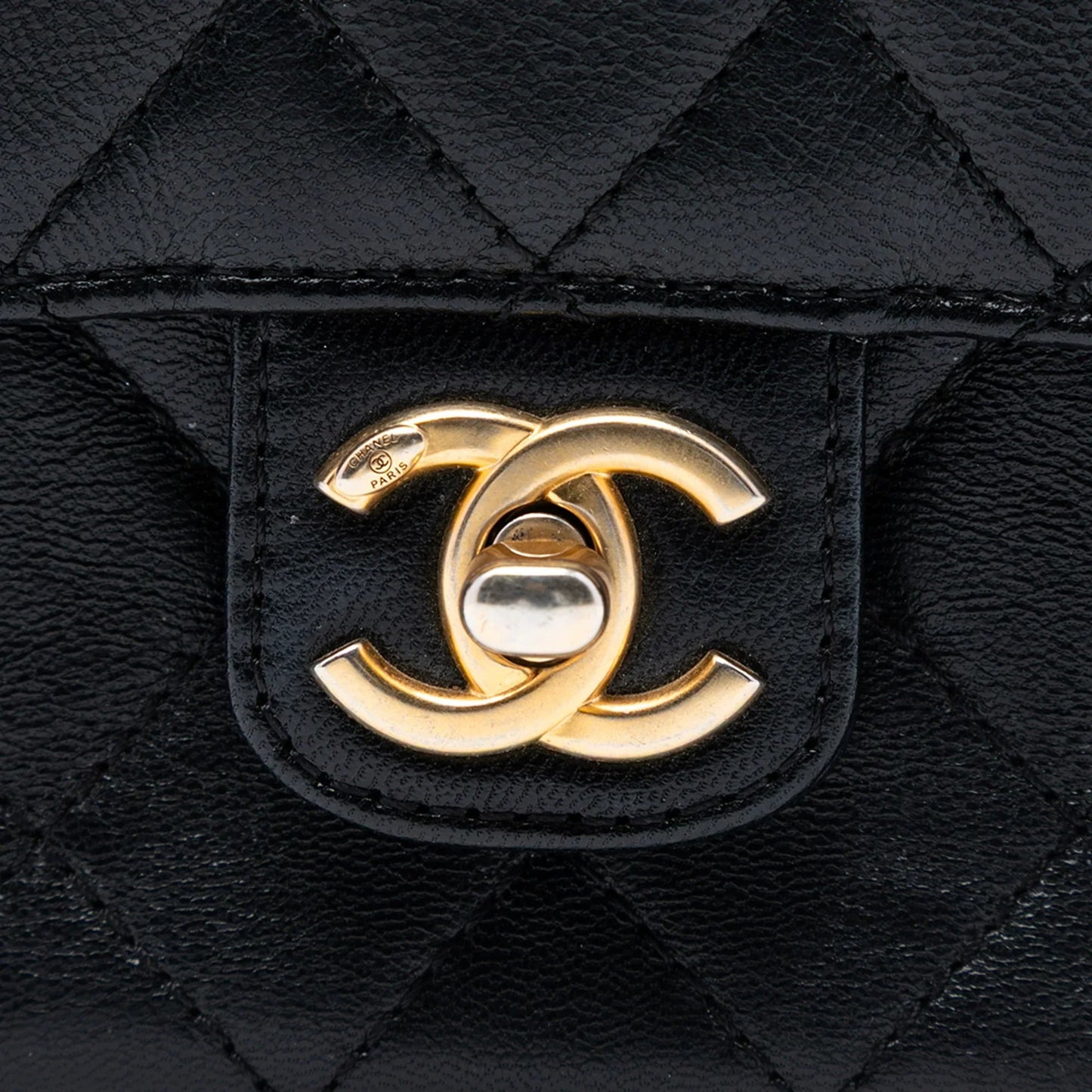 Black Chanel Mini Square Classic Goatskin Single Flap Crossbody Bag