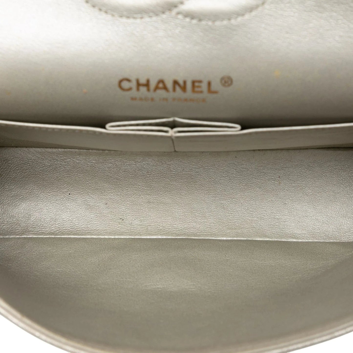 Gold Chanel Medium Classic Iridescent Lambskin Double Flap Shoulder Bag