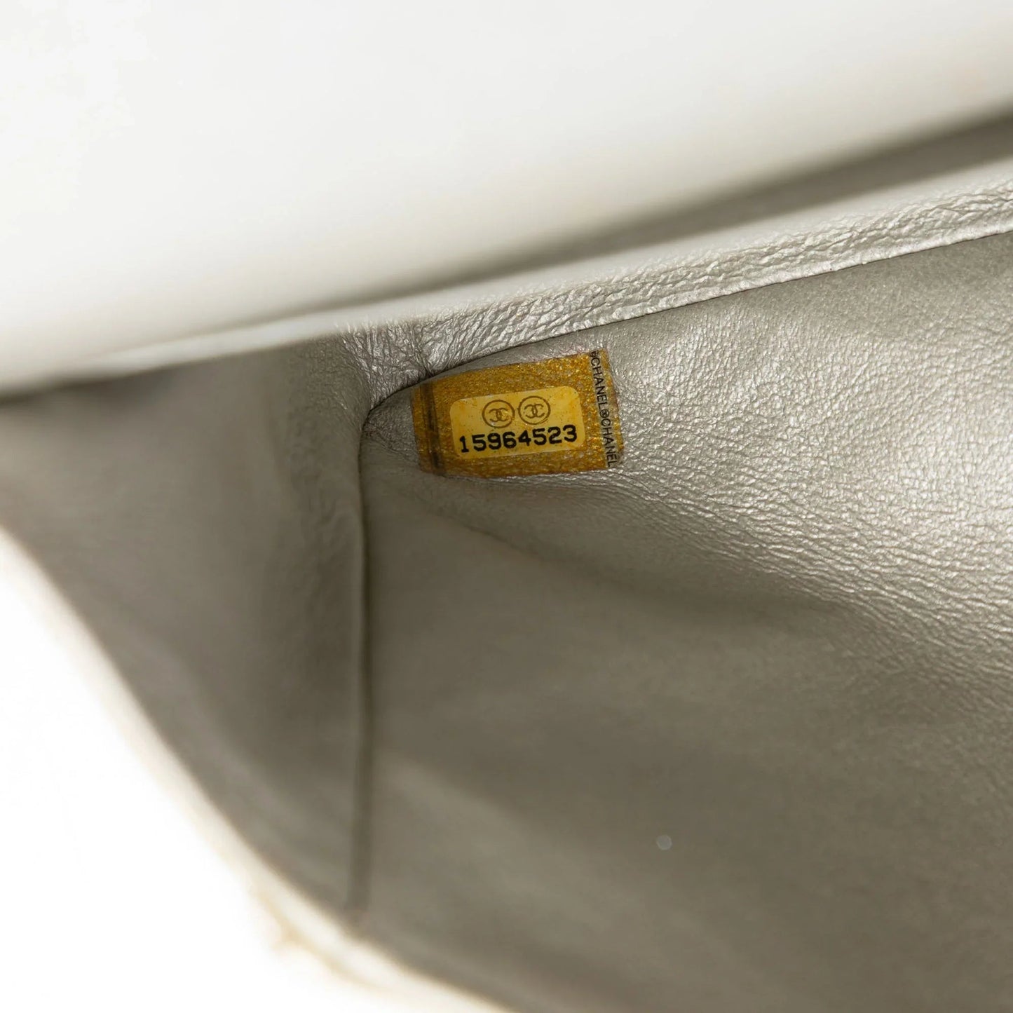 Gold Chanel Medium Classic Iridescent Lambskin Double Flap Shoulder Bag
