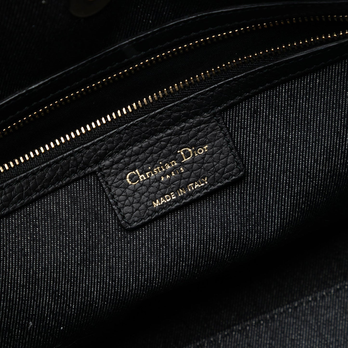 Black Dior Denim Patch D Light Satchel