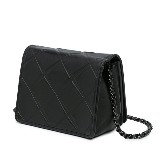 Black Chanel Mini Calfskin Propeller Flap Crossbody Bag