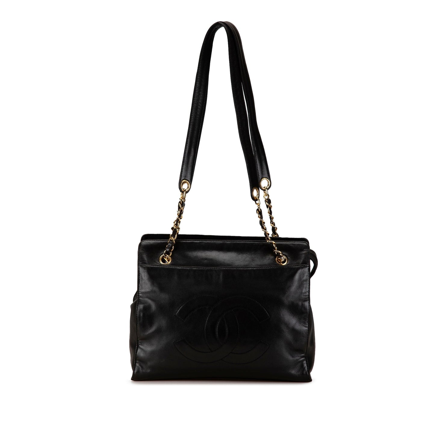 Black Chanel CC Lambskin Chain Tote