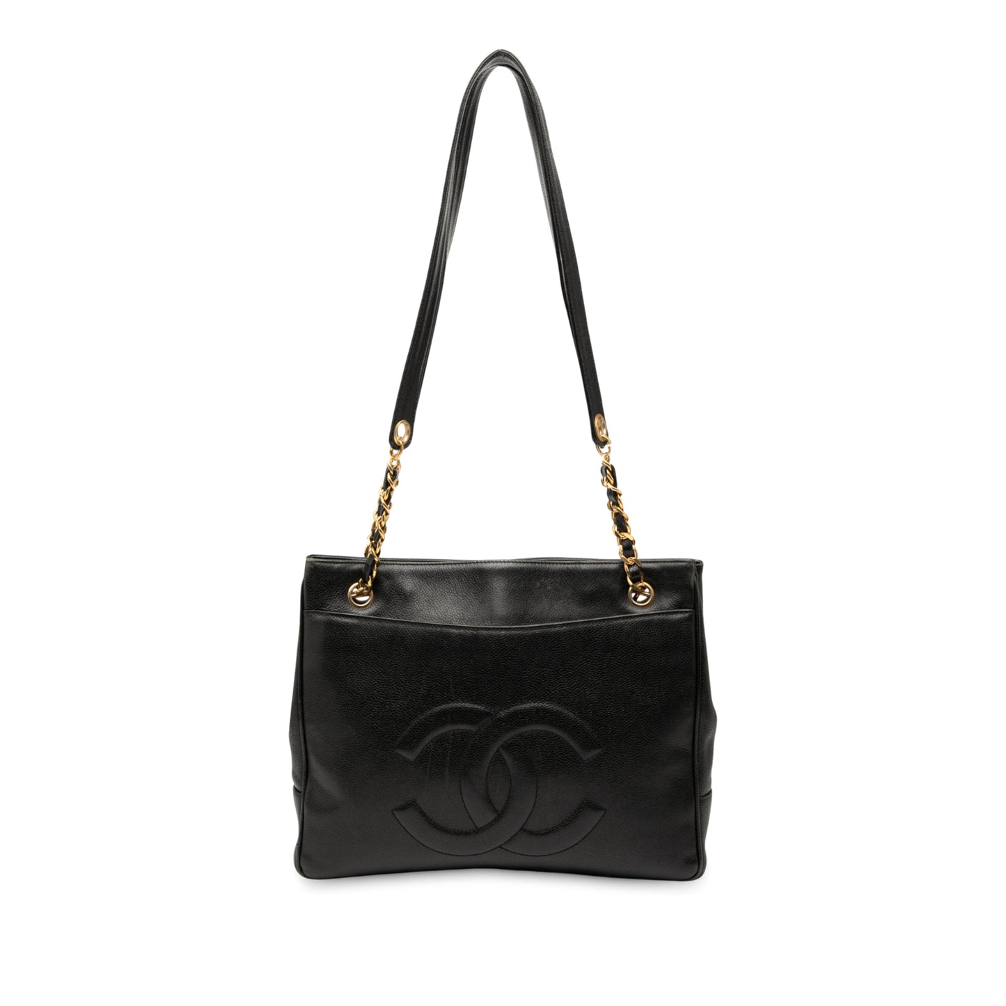 Black Chanel CC Caviar Chain Tote