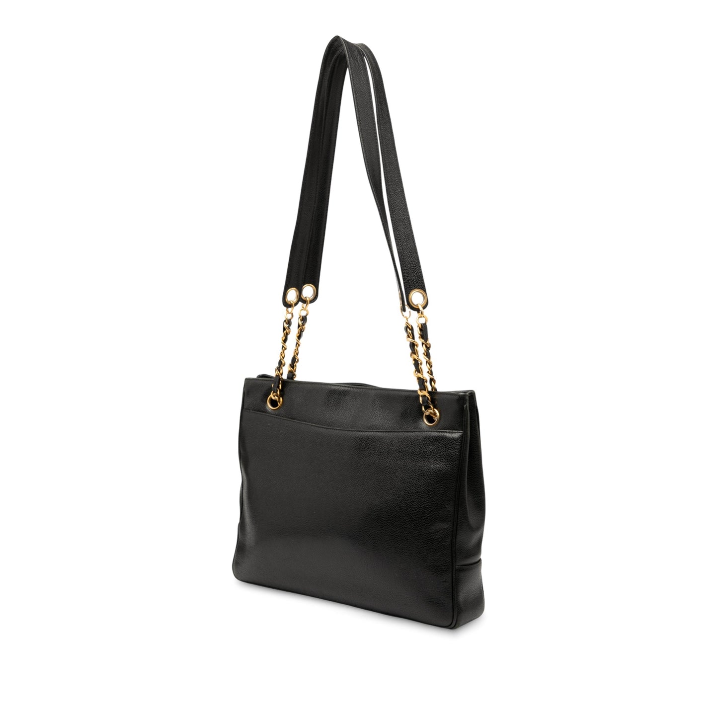 Black Chanel CC Caviar Chain Tote