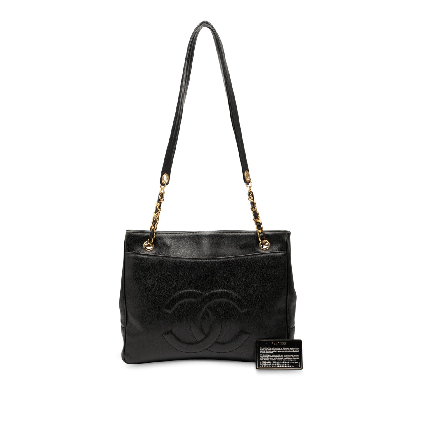 Black Chanel CC Caviar Chain Tote