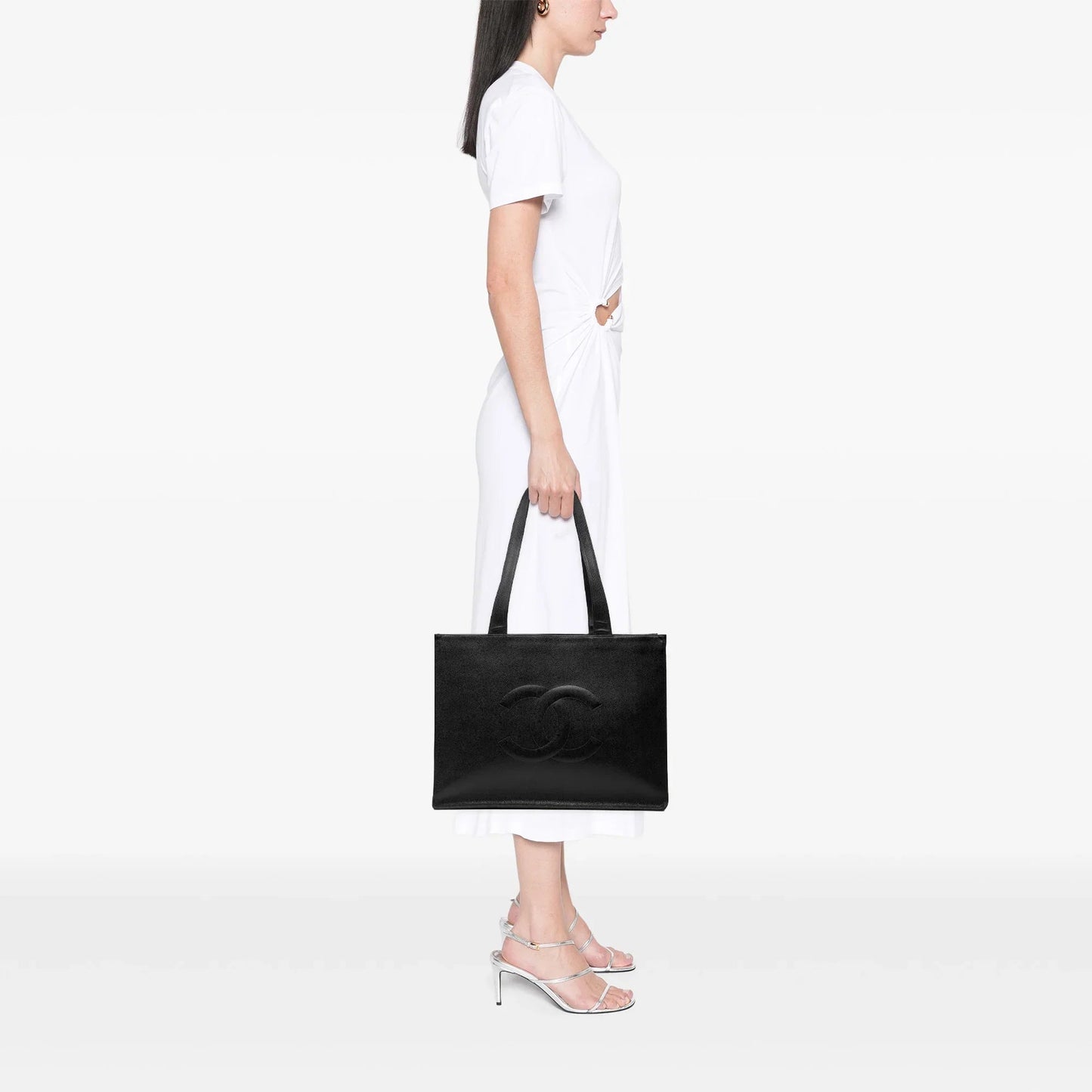 Black Chanel CC Caviar Tote