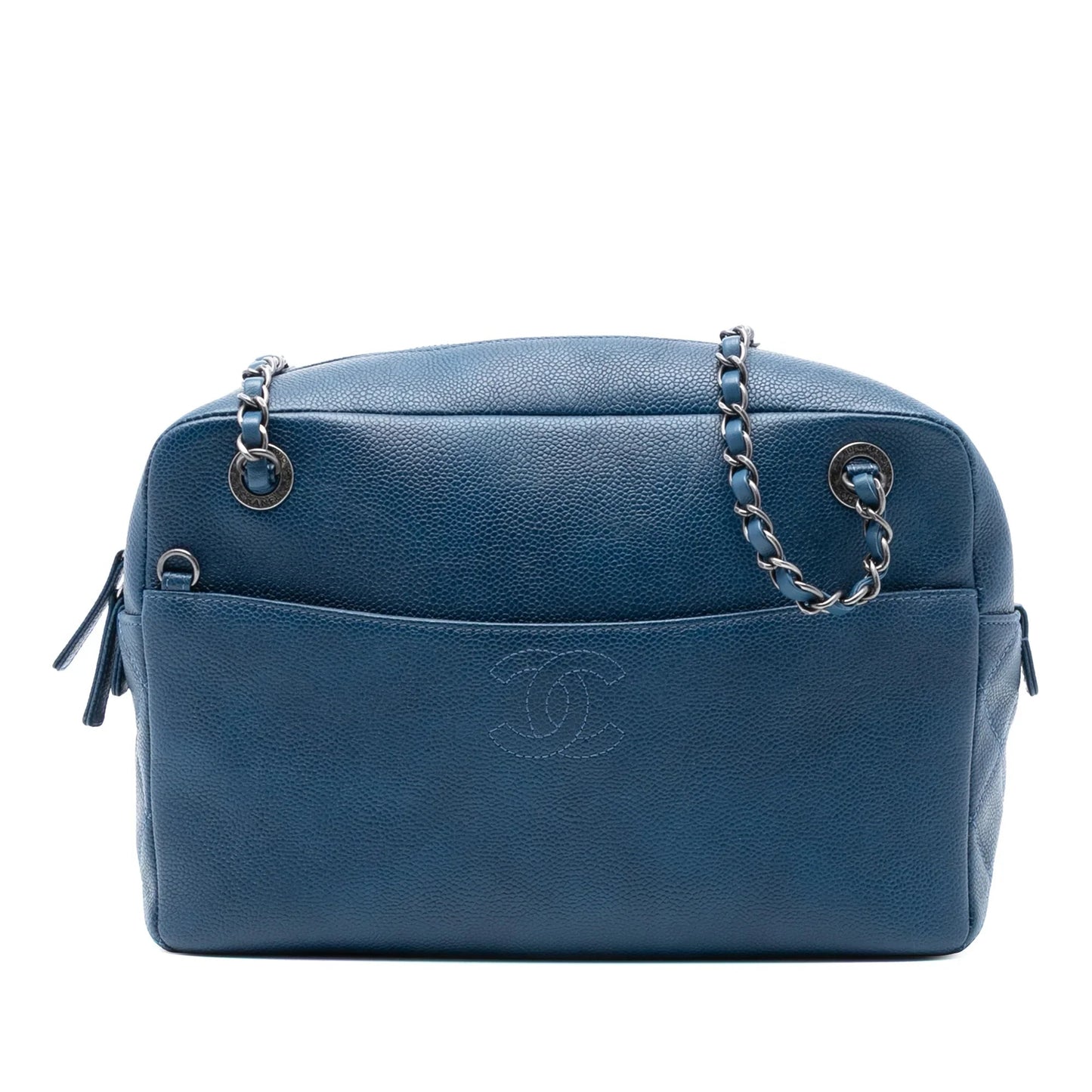 Blue Chanel CC Caviar Camera Bag