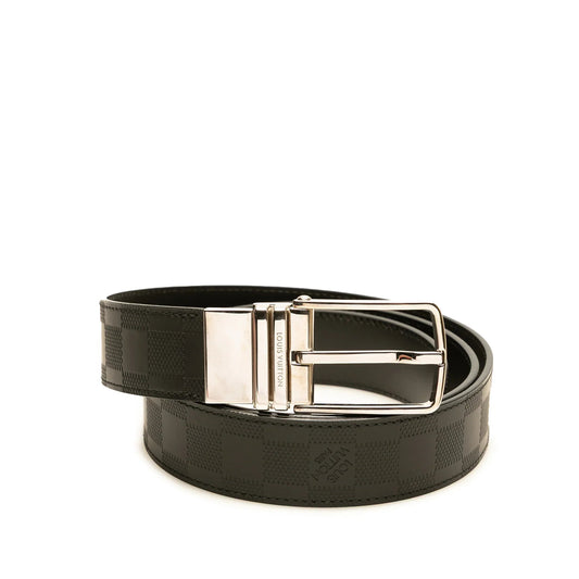 Black Louis Vuitton Damier Infini Boston Reversible Belt