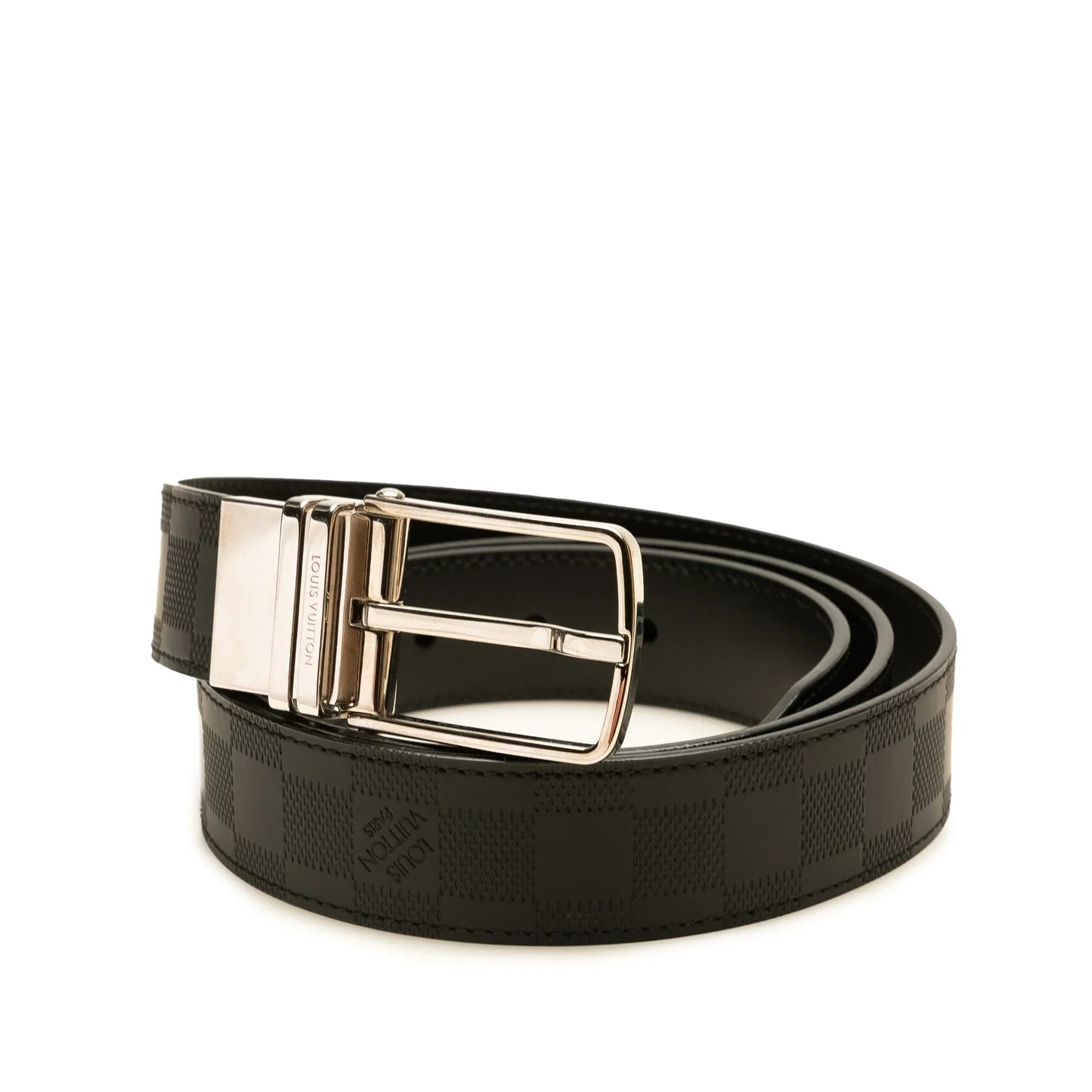 Black Louis Vuitton Damier Infini Boston Reversible Belt
