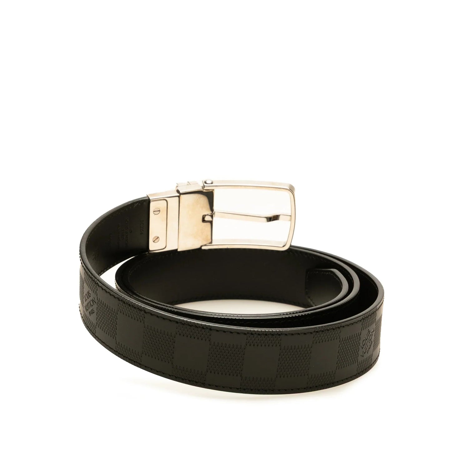 Black Louis Vuitton Damier Infini Boston Reversible Belt