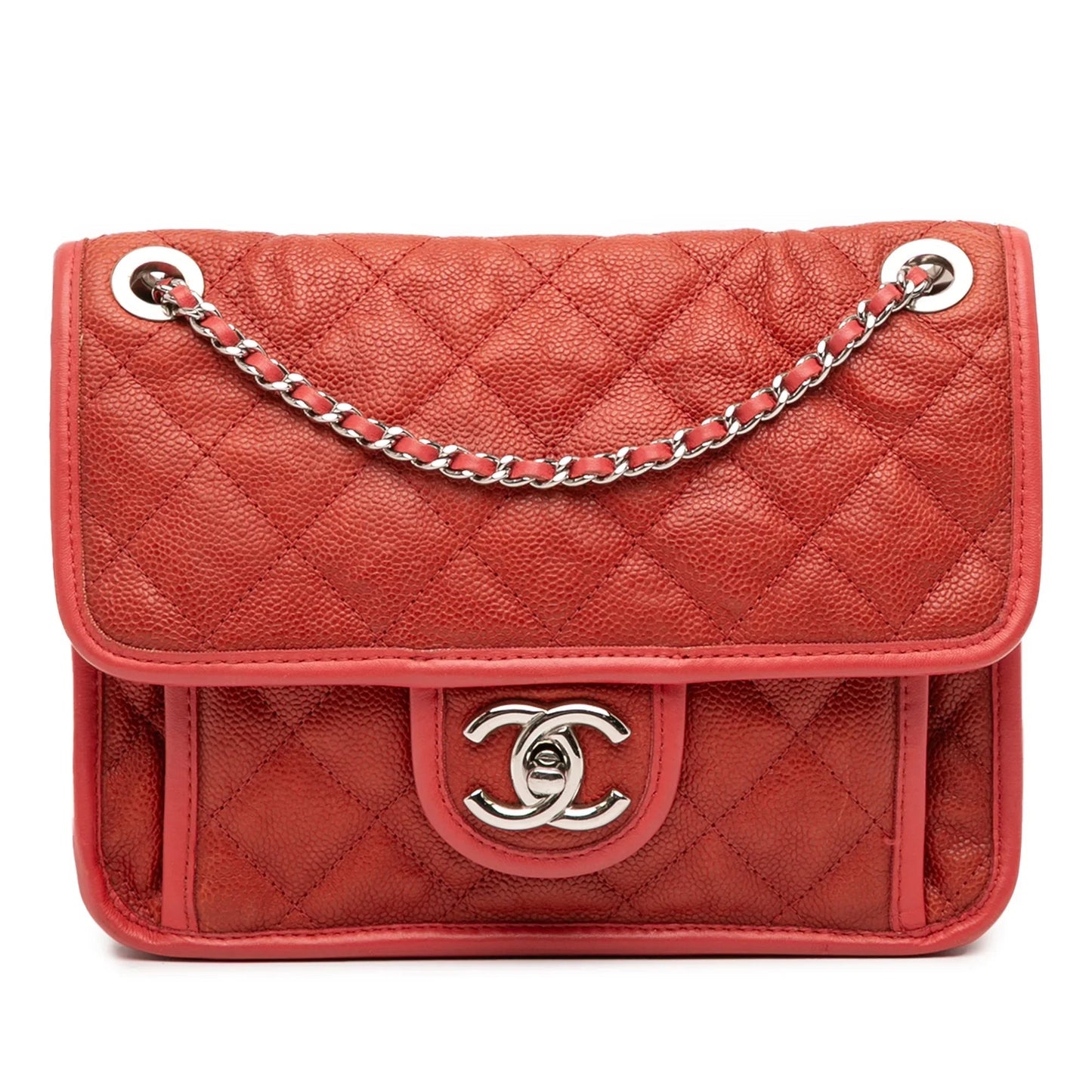 Red Chanel Small Caviar French Riviera Flap Shoulder Bag