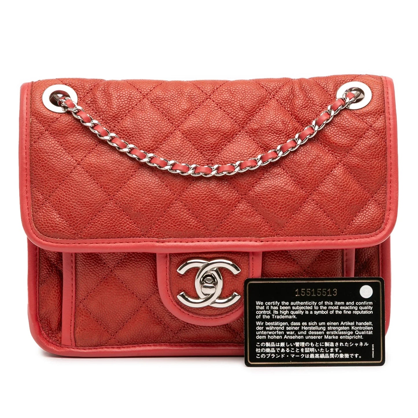 Red Chanel Small Caviar French Riviera Flap Shoulder Bag
