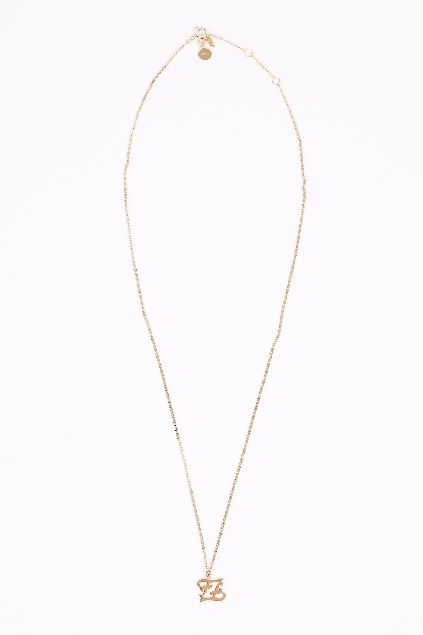 Fendi Karligraphy Necklace Gold Gold Plated