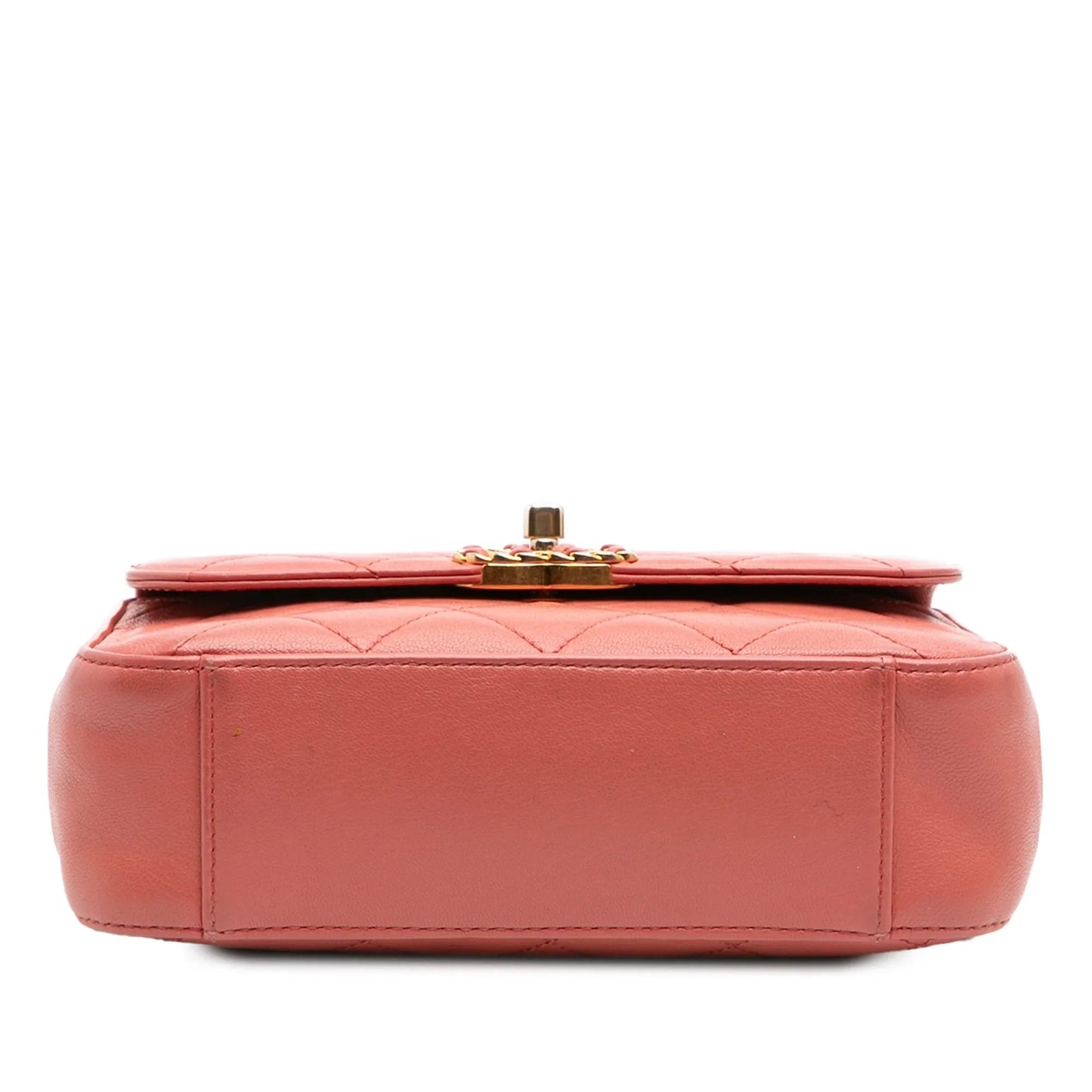 Pink Chanel Quilted Lambskin Chain Infinity Top Handle Bag Satchel