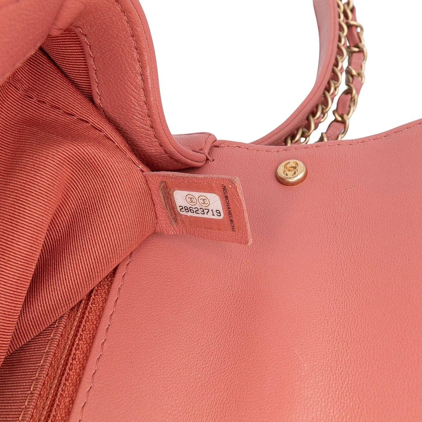 Pink Chanel Quilted Lambskin Chain Infinity Top Handle Bag Satchel