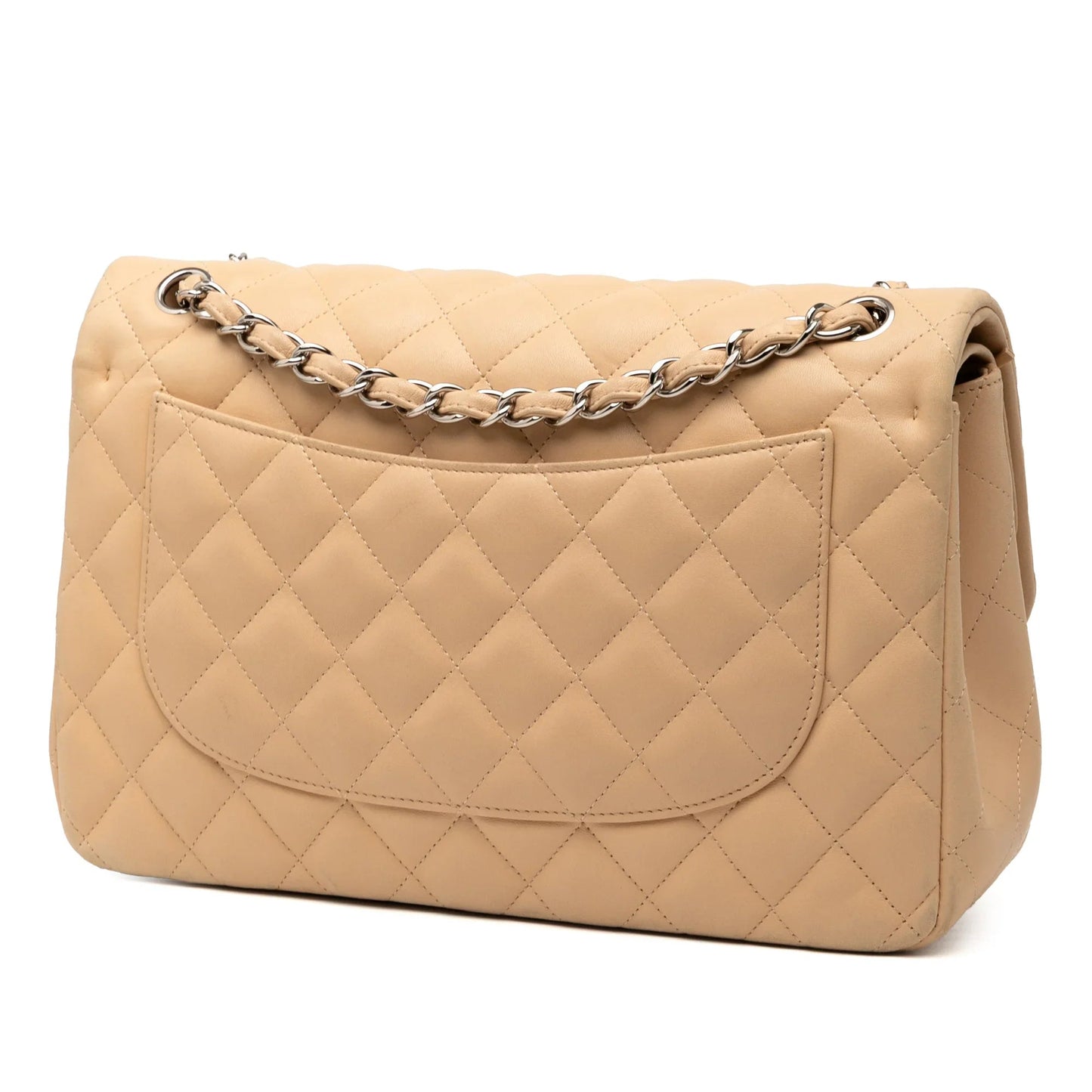 Brown Chanel Jumbo Classic Lambskin Double Flap Shoulder Bag