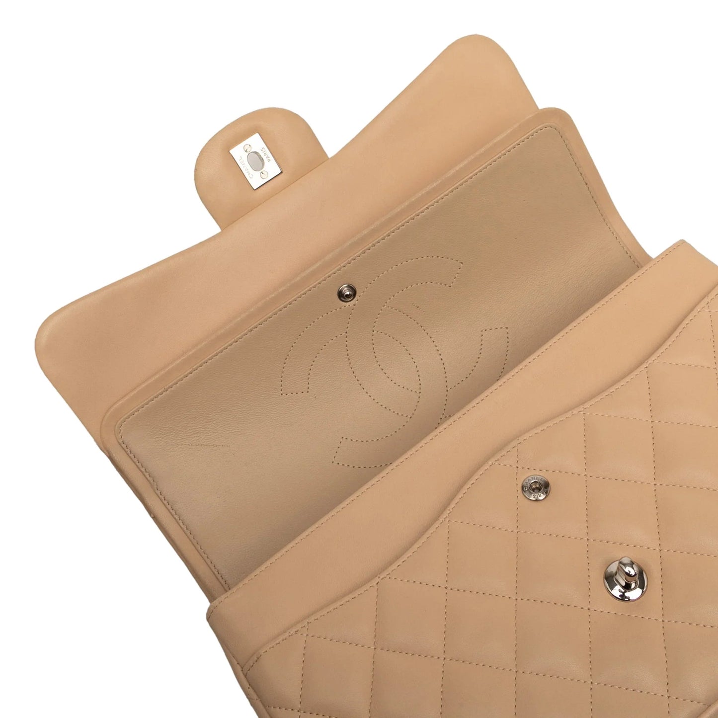 Brown Chanel Jumbo Classic Lambskin Double Flap Shoulder Bag