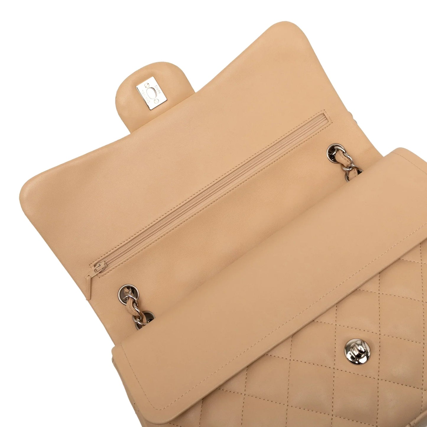 Brown Chanel Jumbo Classic Lambskin Double Flap Shoulder Bag