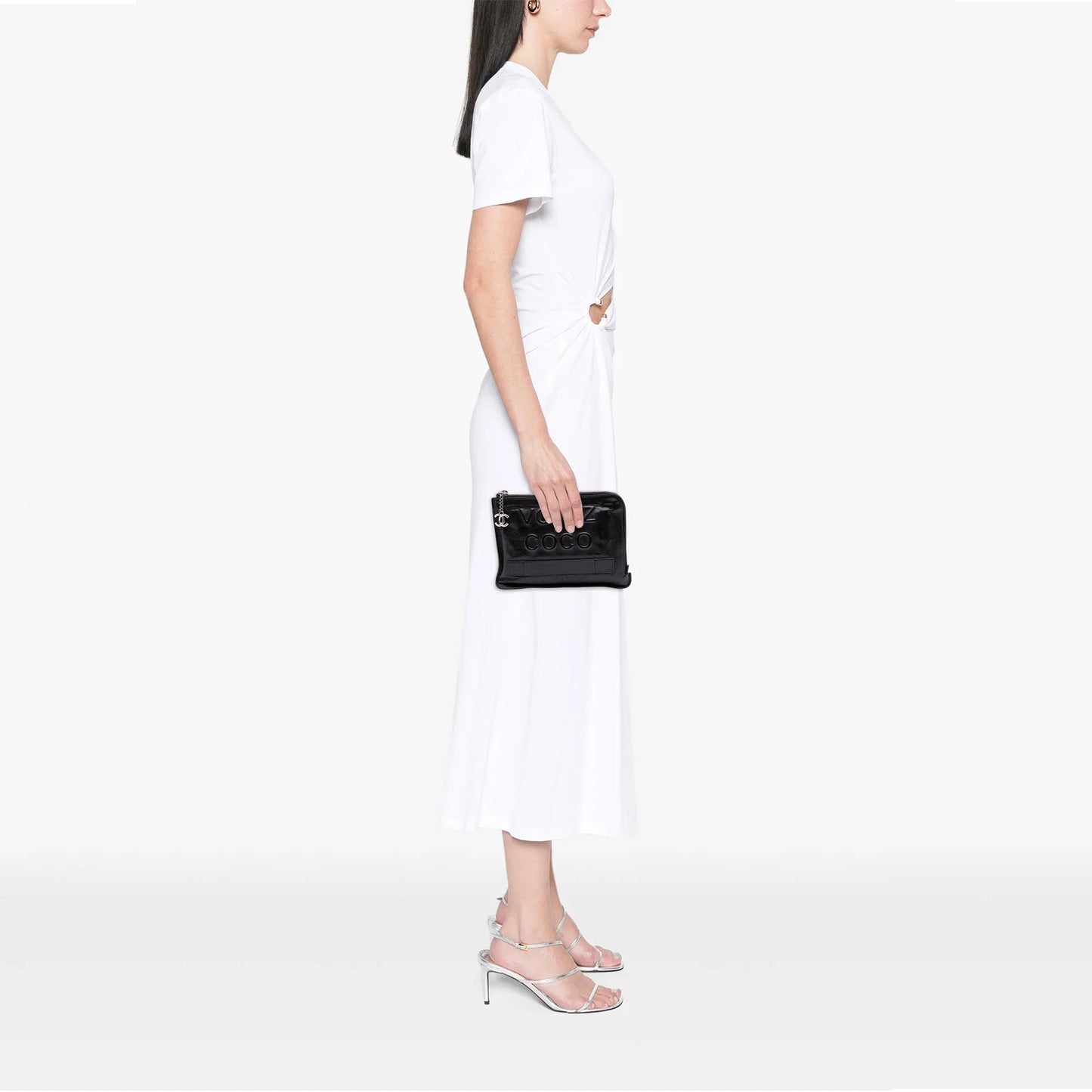 Black Chanel Lambskin Votez Coco Clutch