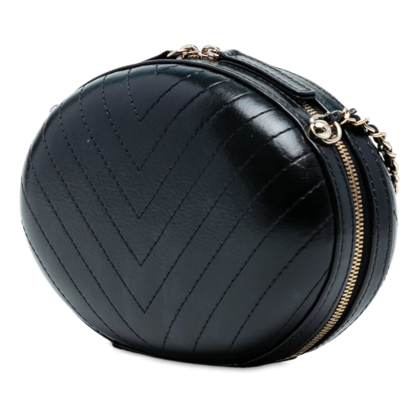 Black Chanel Chevron Stitched Calfskin La Pausa Evening Bag