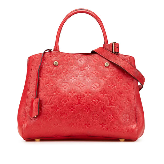 Red Louis Vuitton Monogram Empreinte Montaigne MM Satchel