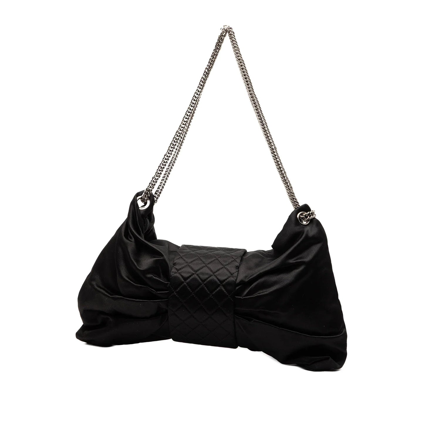 Black Chanel Medium Satin Bow Mademoiselle Shoulder Bag