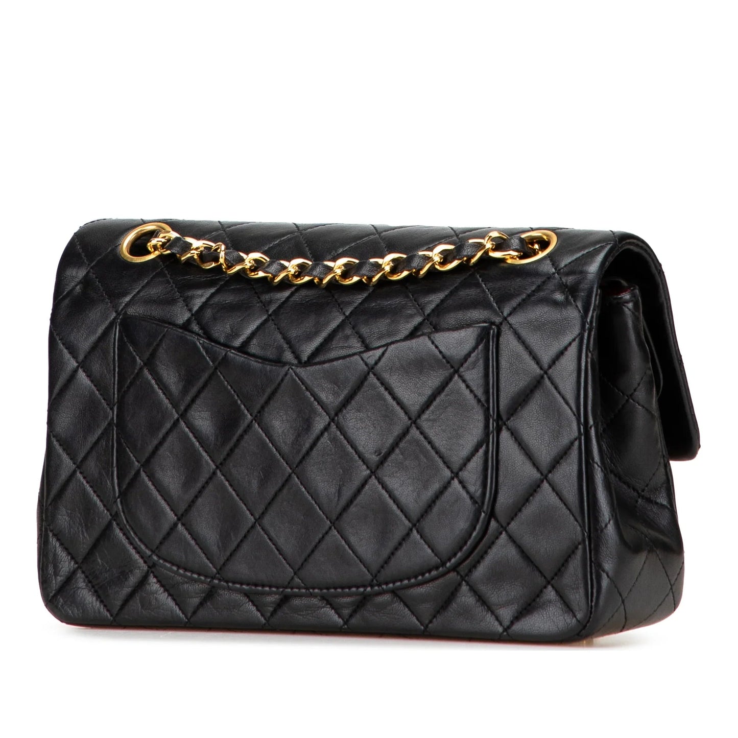Black Chanel Small Classic Lambskin Double Flap Shoulder Bag