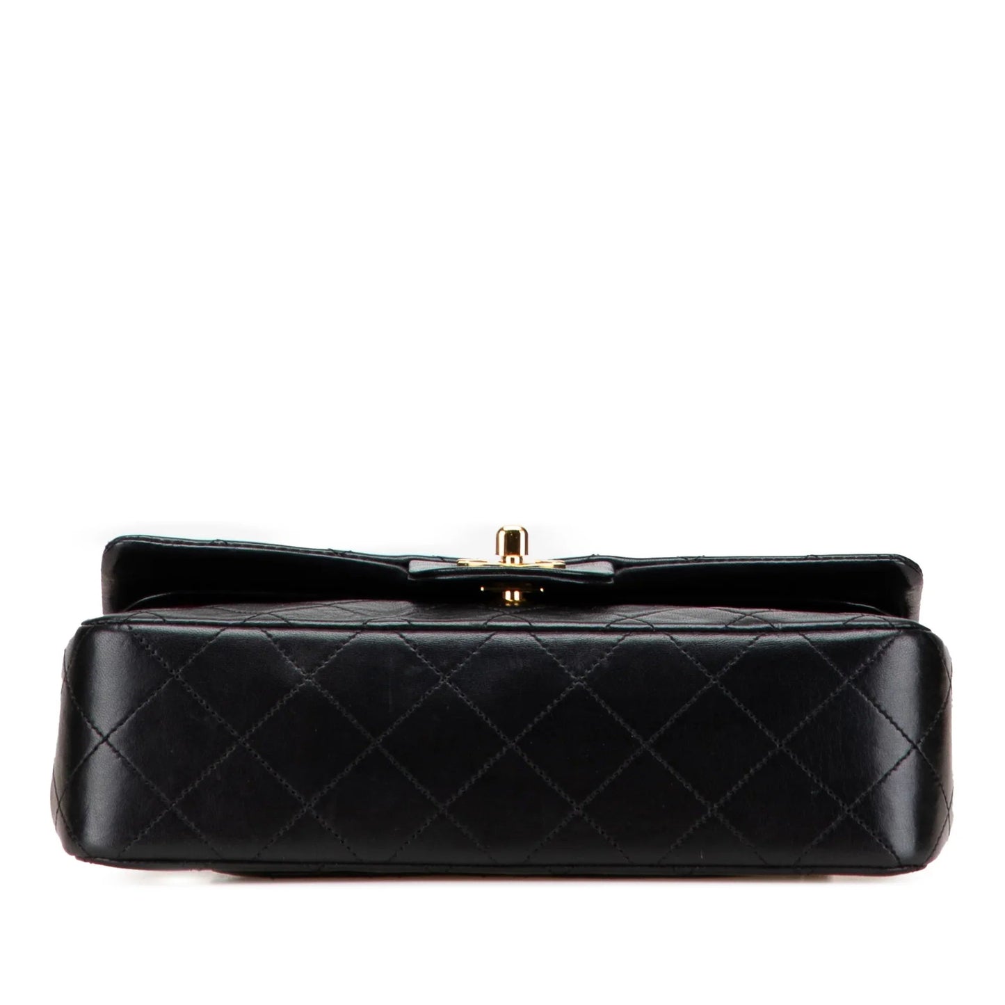 Black Chanel Small Classic Lambskin Double Flap Shoulder Bag