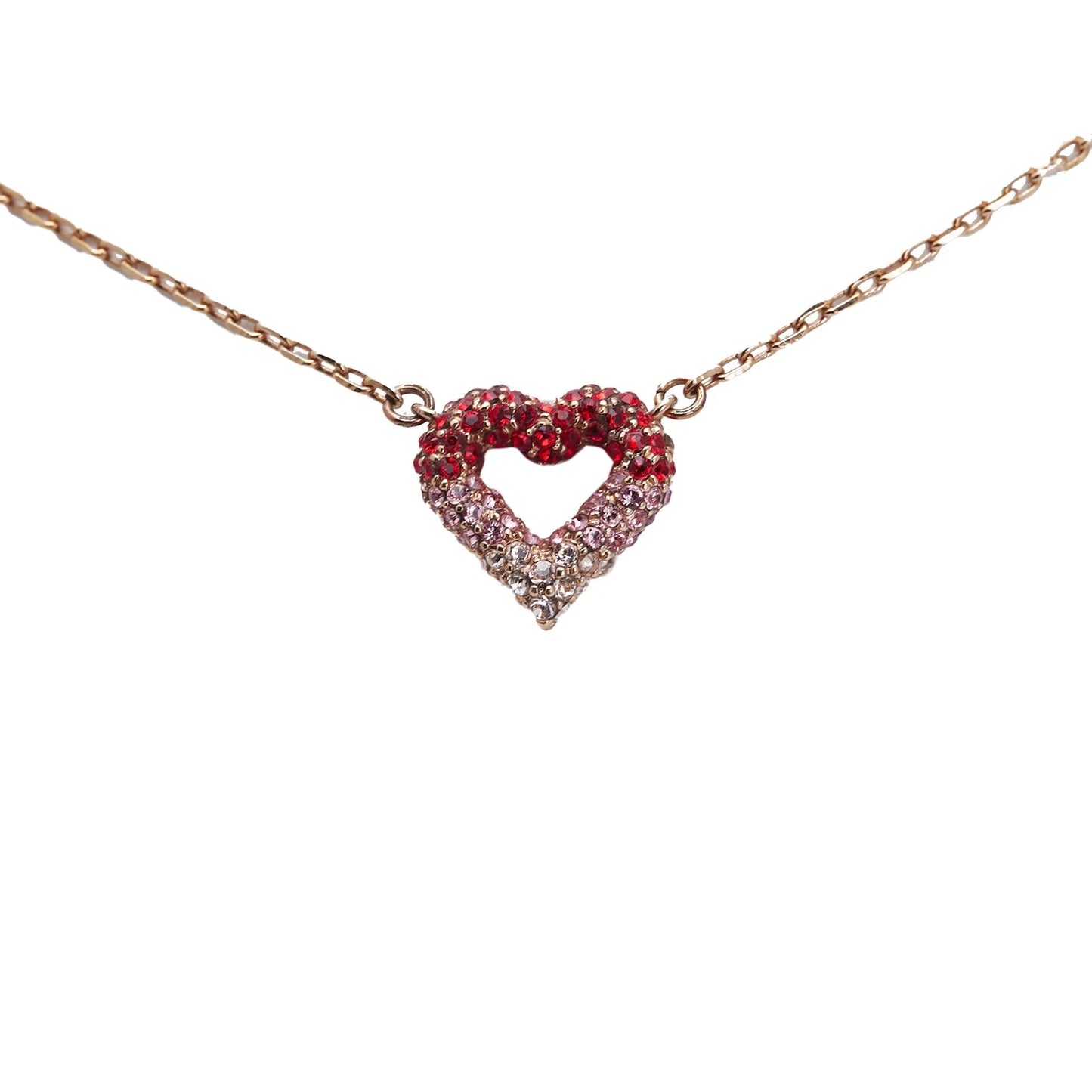 Gold Louis Vuitton Gold Plated Crystal Heart Necklace