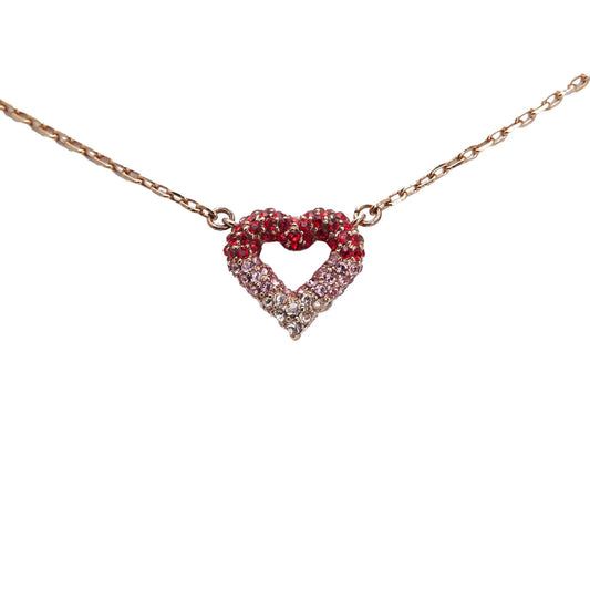 Gold Louis Vuitton Gold Plated Crystal Heart Necklace
