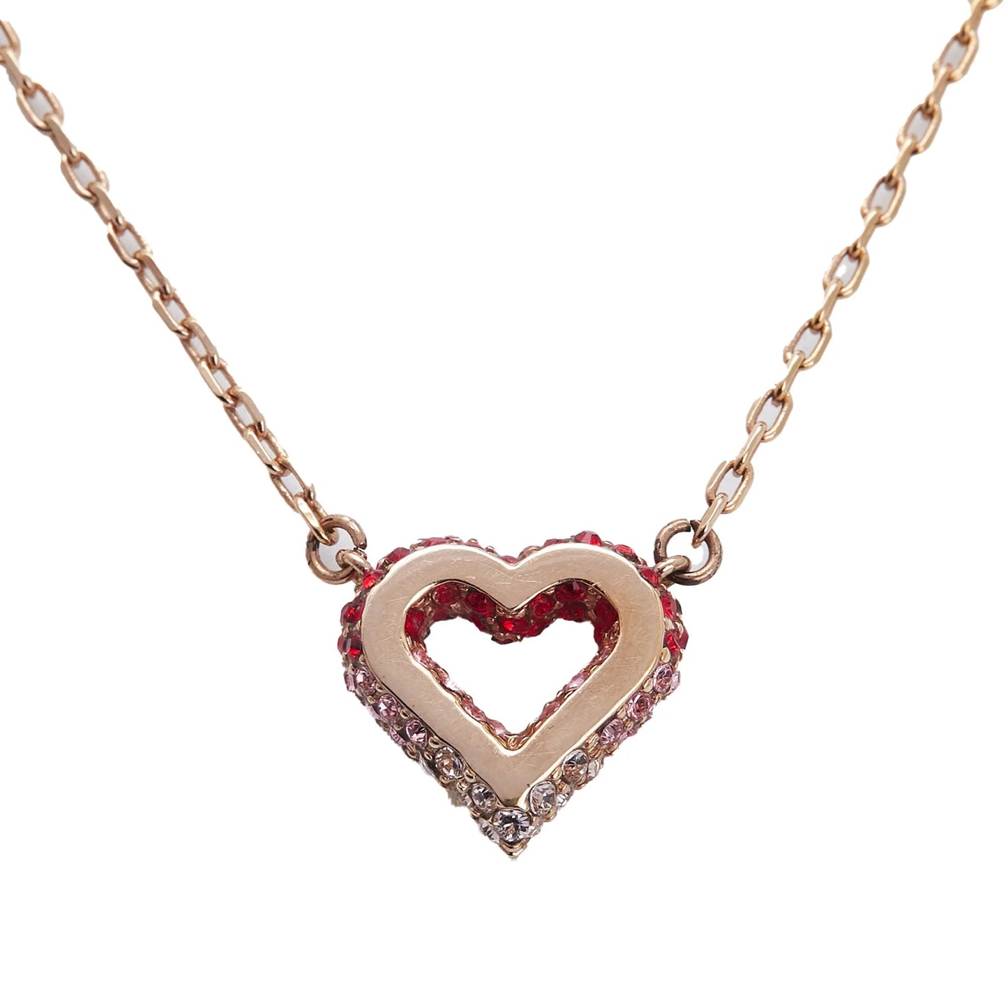 Gold Louis Vuitton Gold Plated Crystal Heart Necklace