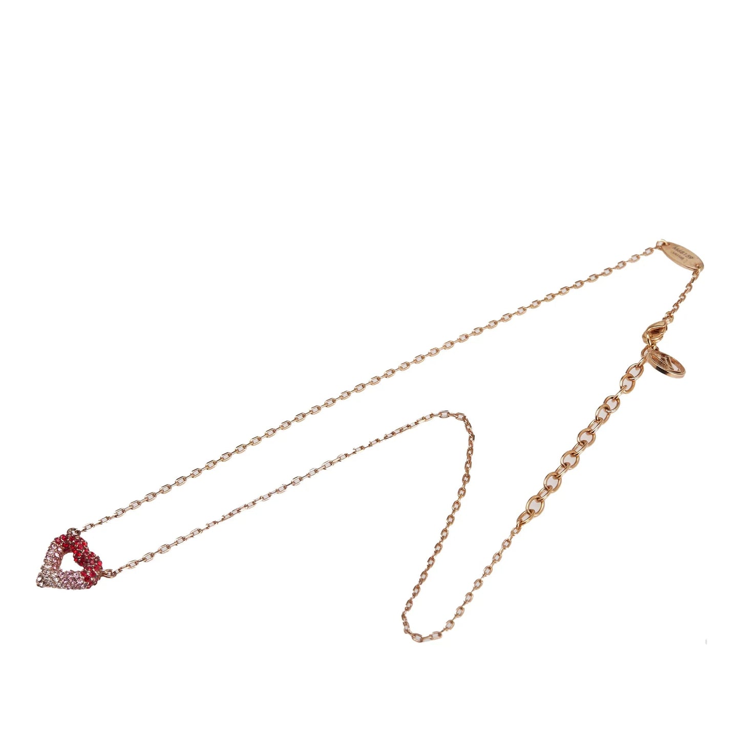 Gold Louis Vuitton Gold Plated Crystal Heart Necklace