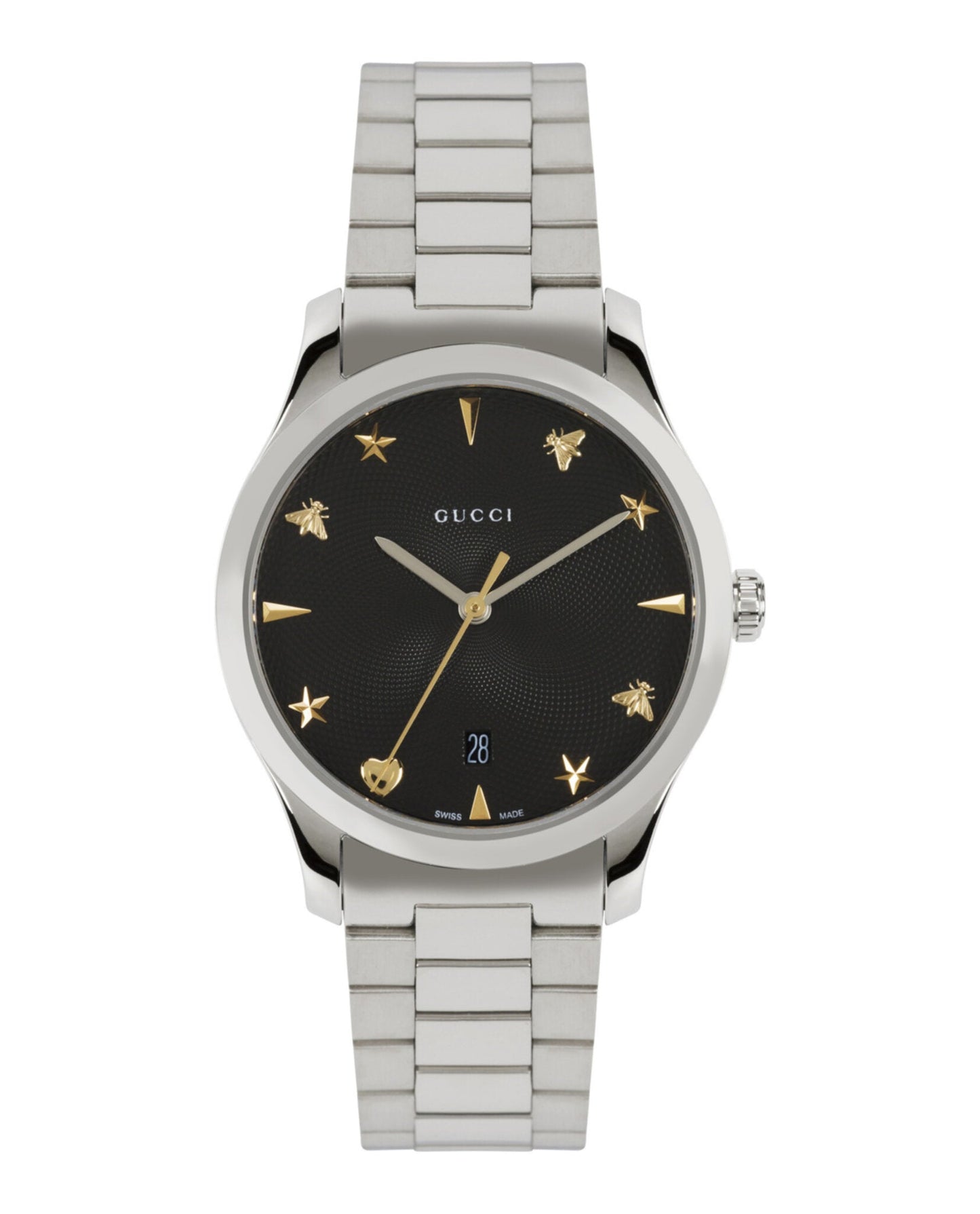 Gucci Mens  Stainless Steel 38mm Bracelet Fashion Watch