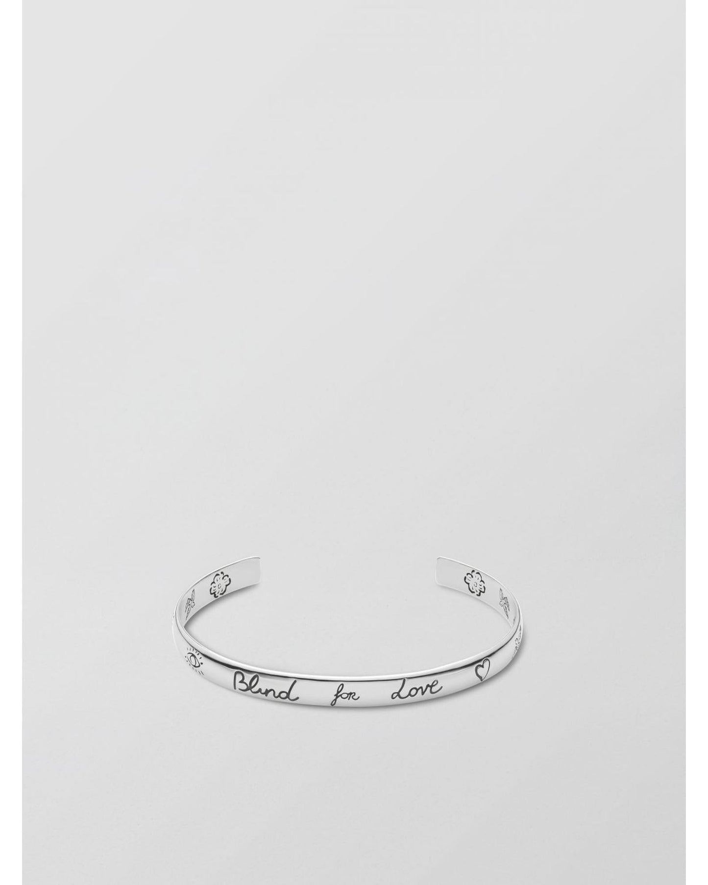 Gucci Blind for Love Cuff Bracelet Women Silver Jewelry