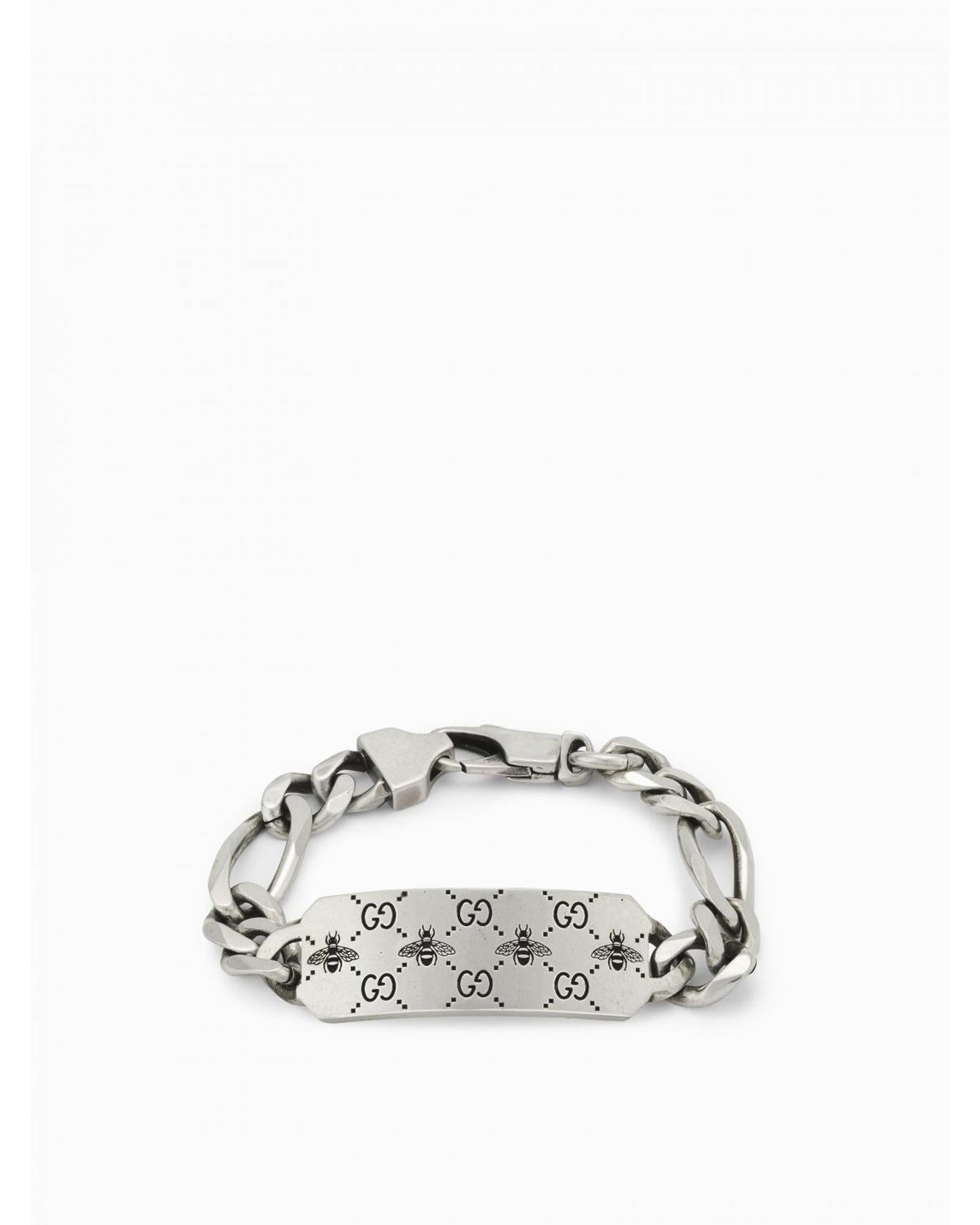 Gucci ID Bracelet Bee Charm Women Silver Jewelry