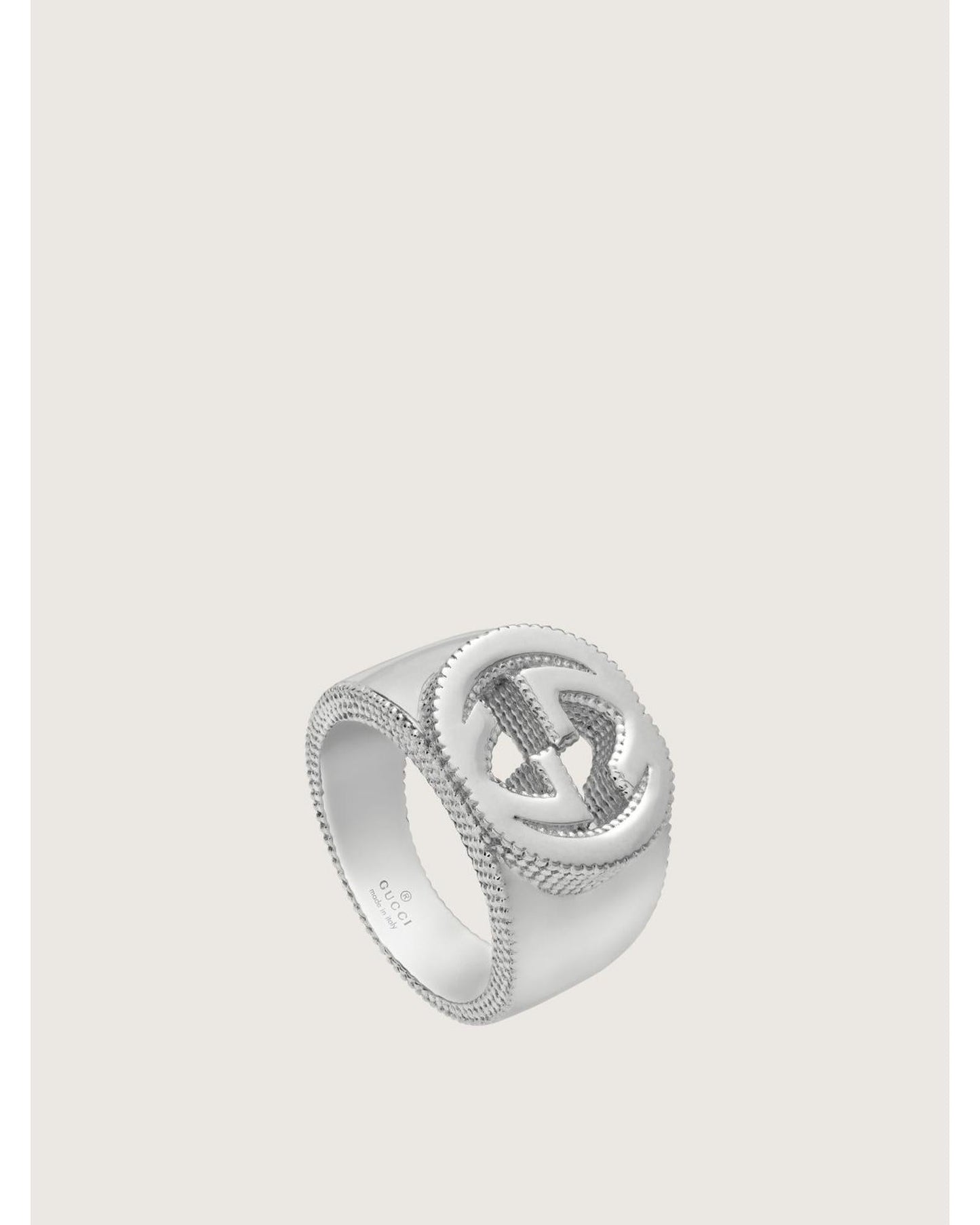 Gucci Interlocking G Silver Ring Women Jewelry