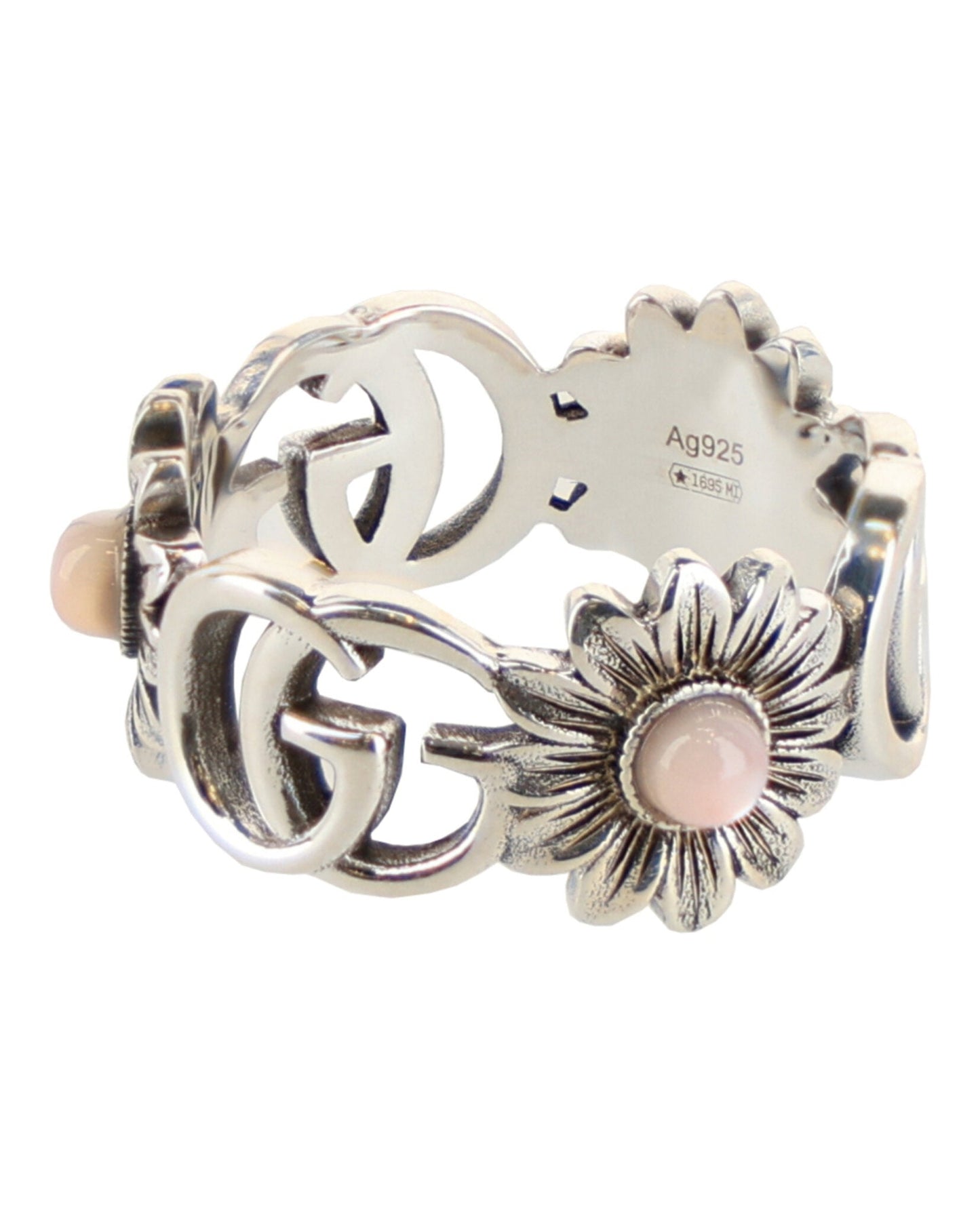 Gucci Womens GG Marmont Mother-of-Pearl Ring
