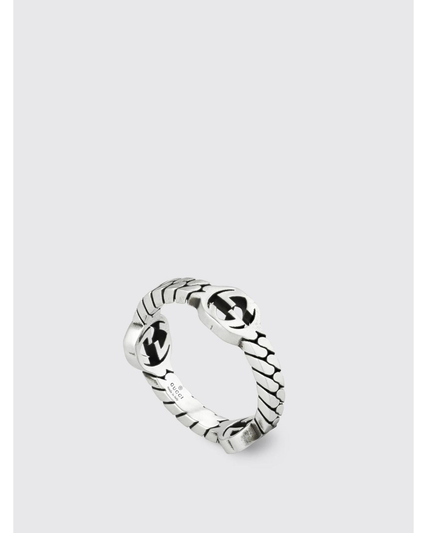 Gucci Interlocking G Silver Ring Men Jewelry