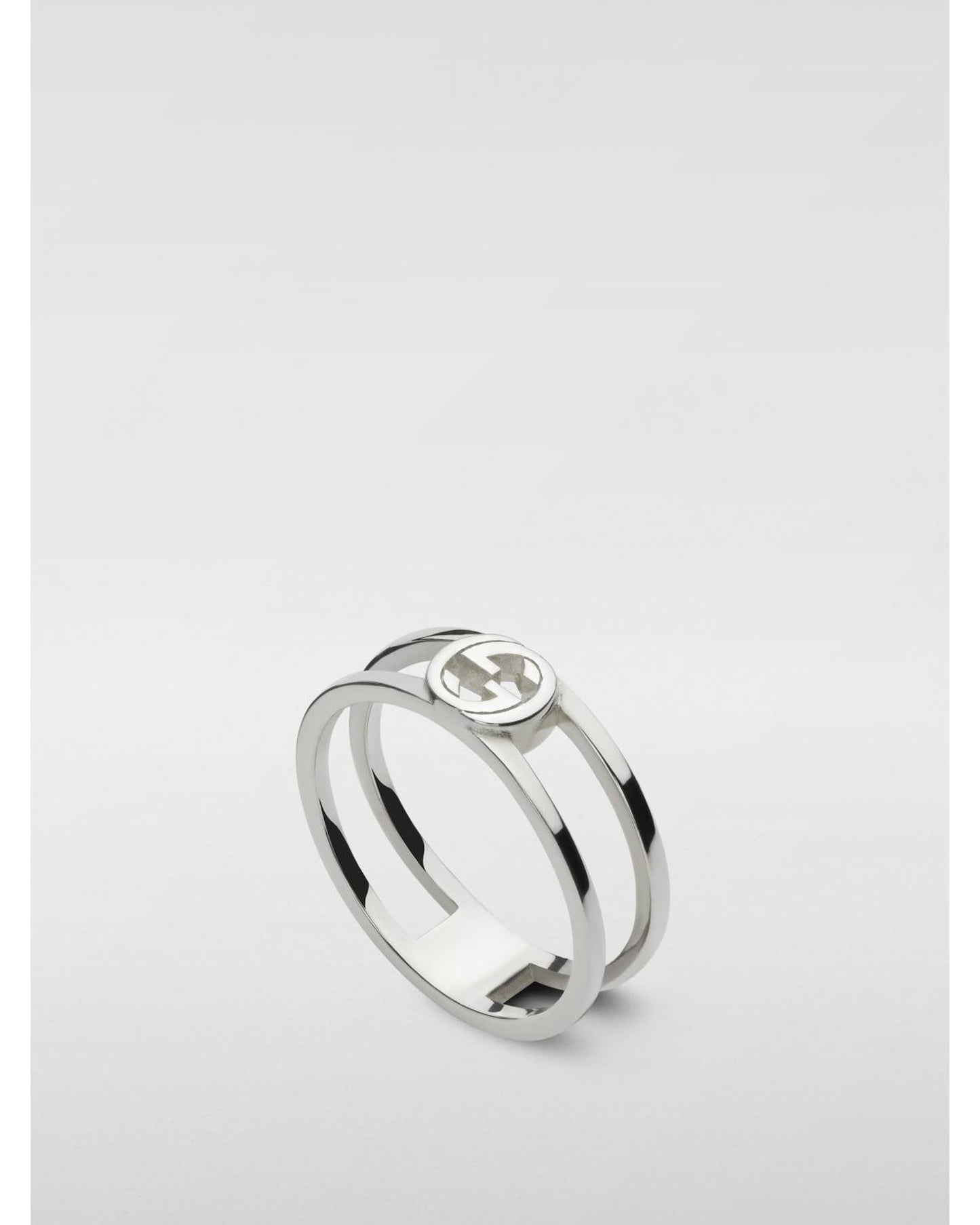 Gucci Double Band Ring with Logo Women Silver Jewelry