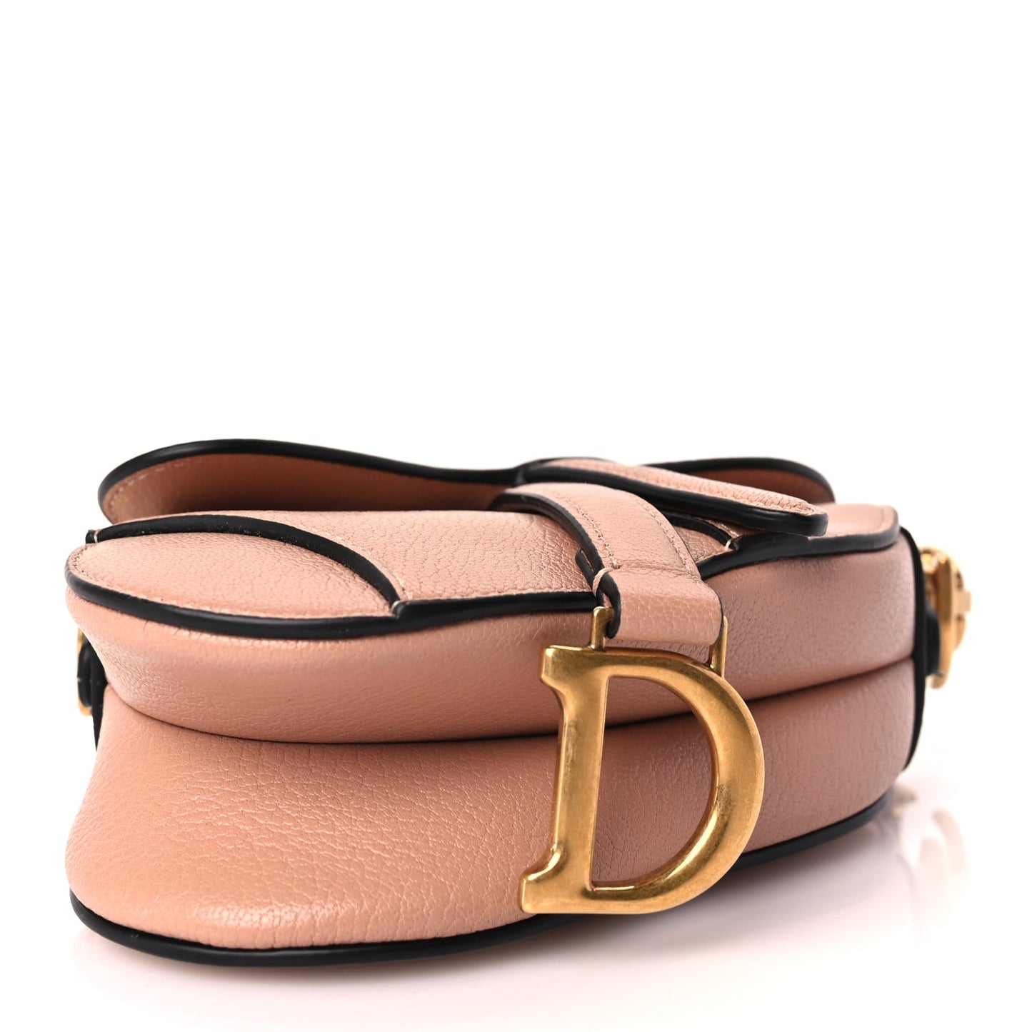 Christian Dior Goatskin Micro Saddle Bag With Strap Rose Des Vents