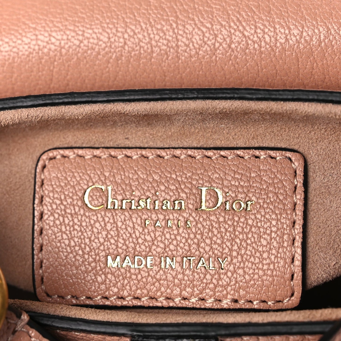 Christian Dior Goatskin Micro Saddle Bag With Strap Rose Des Vents