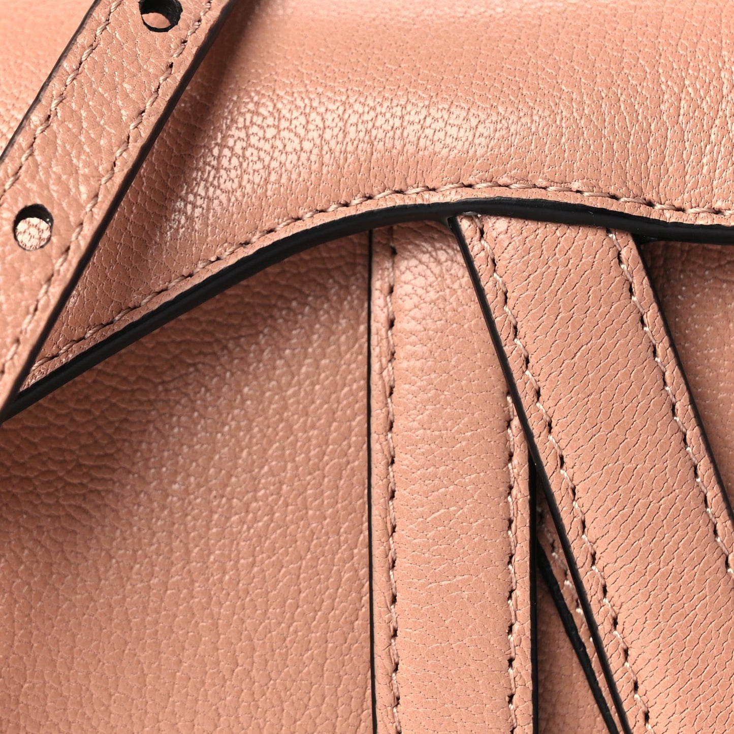 Christian Dior Goatskin Micro Saddle Bag With Strap Rose Des Vents