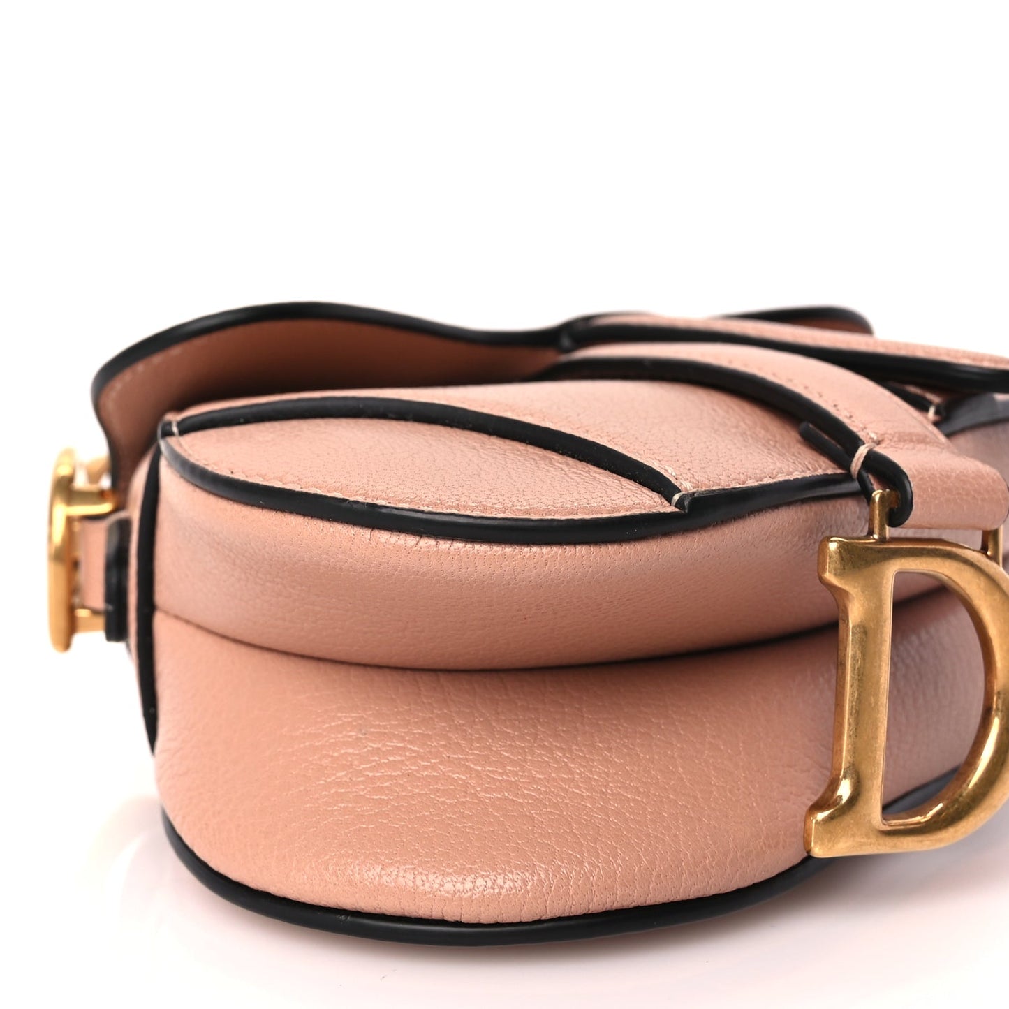 Christian Dior Goatskin Micro Saddle Bag With Strap Rose Des Vents