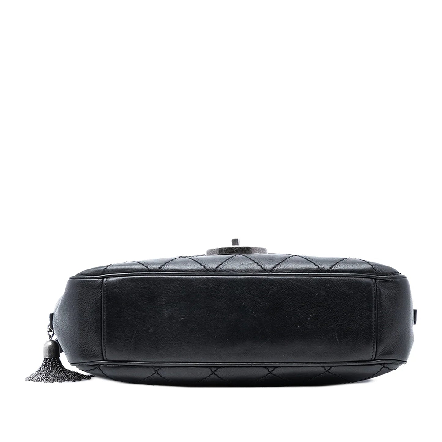 Black Chanel Paris Edinburgh Jumbo Quilted Calfskin Coco Sporran Flap Shoulder Bag